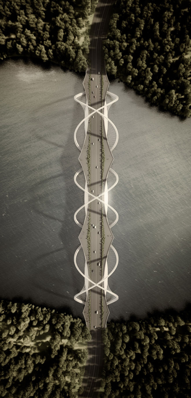 独特双螺旋结构：三山桥